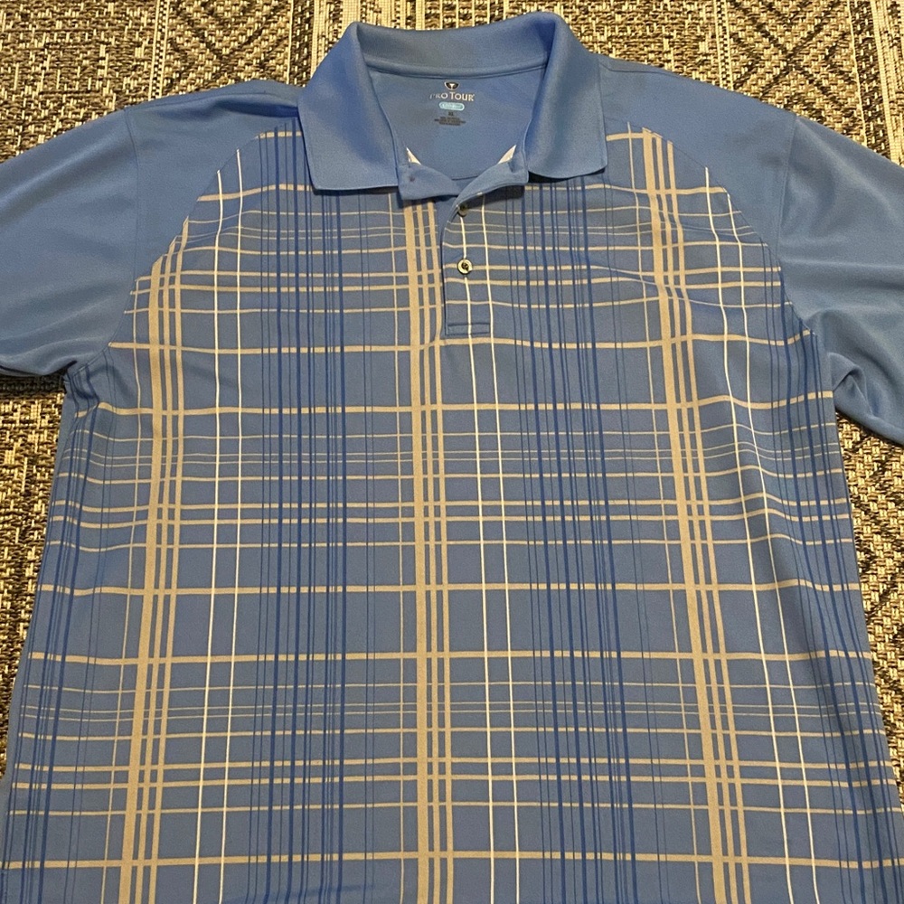Pro Tour "Cool Play" men's Golf Polo Shirt in a light blue color XL (513)